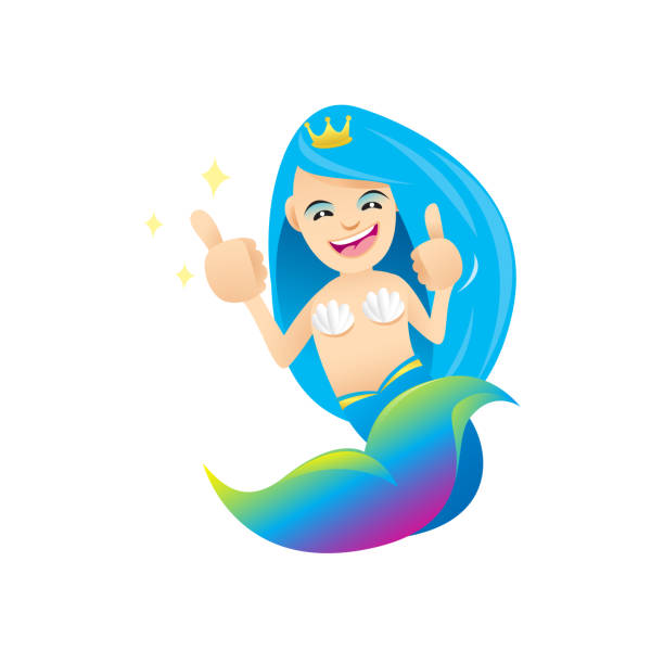 Mermaid Cartoon Character Cute Isolated On White Background Beautiful Mermaid  Cartoon Characters Cute Clip Art Mermaid Blue Lovely And Funny Clipart  Mermaid Mascot Cartoon Purple Blue Stock Illustration - Download Image Now -