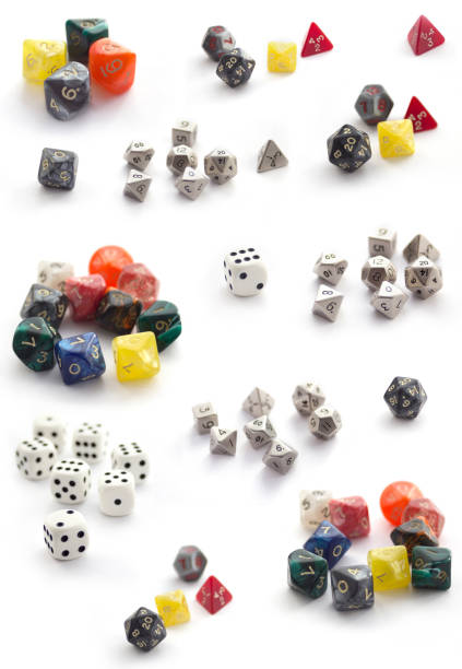 Collection  of RPG dices isolated on white
