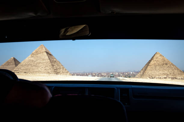 Pyramids in Dahshur, Sahara desert of Egypt