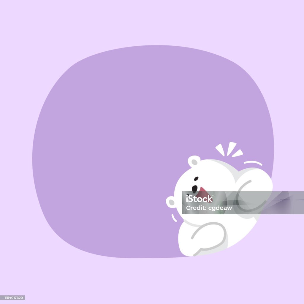 White Bear Cartoon Character Cute On Purple Pastel Color Background For  Banner Copy Space Empty White Bear On Speech Bubble Template Empty Banner  Teddy Bear Mascot Cartoon Beautiful Stock Illustration - Download