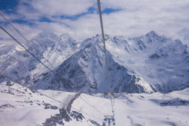 istock Snowy peaks on Elbrus, Russia. 1154021649