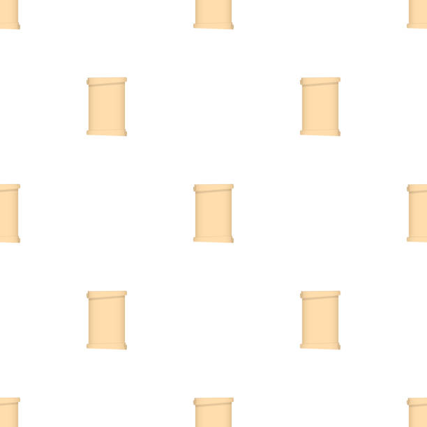 bezszwowy wzór ze zwójem papirusu na białym tle. ilustracja wektorowa do projektowania, internetu, papieru do pakowania, tkaniny, tapety. - banner backgrounds medieval history stock illustrations
