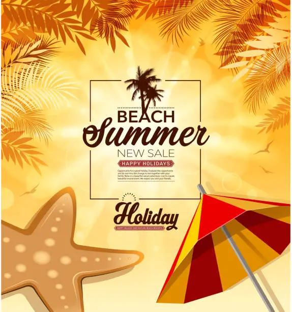 Vector illustration of summer label