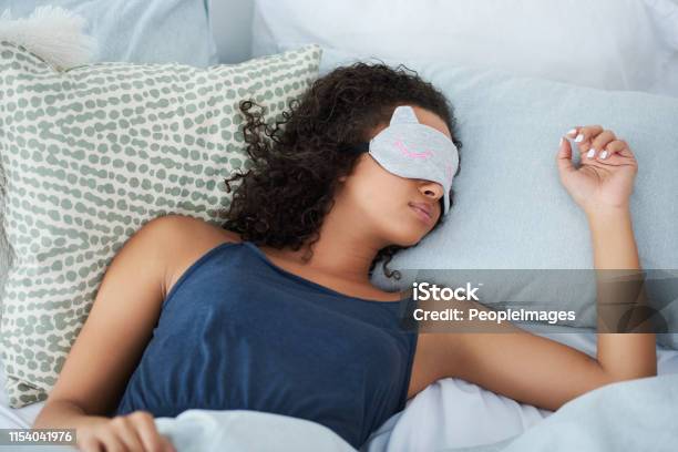 I Sleep Better With My Eye Mask On Stock Photo - Download Image Now - Sleeping, Eye Mask, Heat - Temperature