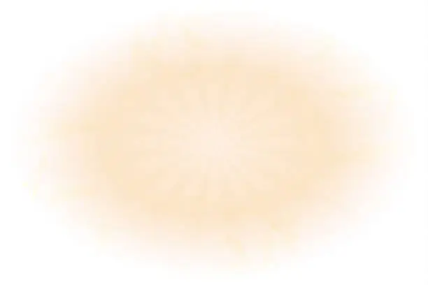 Vector illustration of A cloud shaped pale yellow sunburst - vector background - Illustration