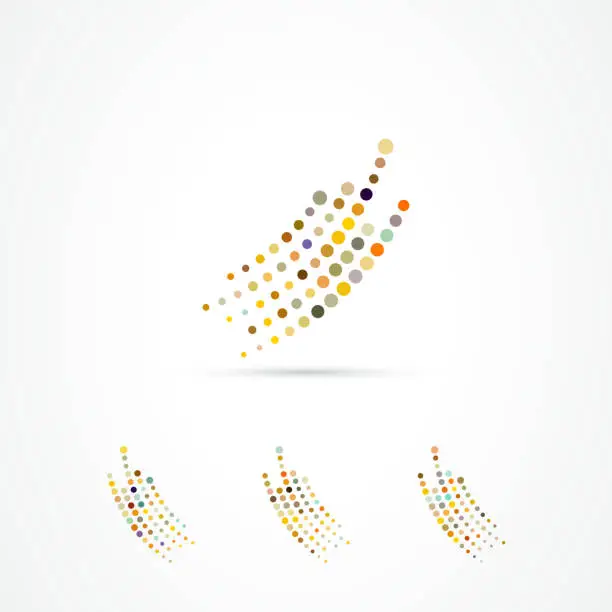 Vector illustration of Vector continuous dots pattern icon collection