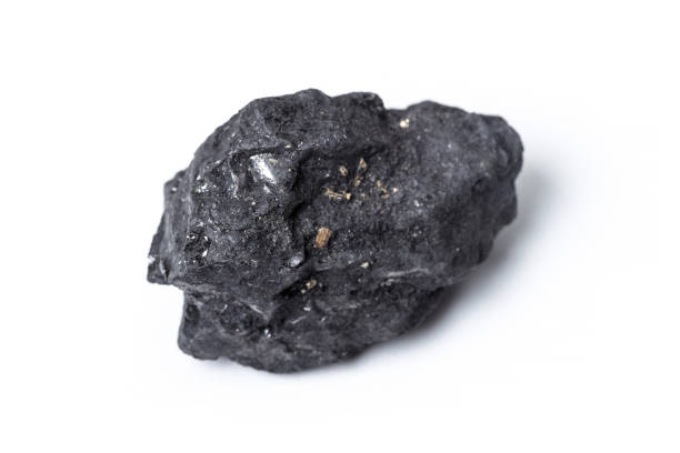 istock Natural wood charcoal Isolated on white 1154047643
