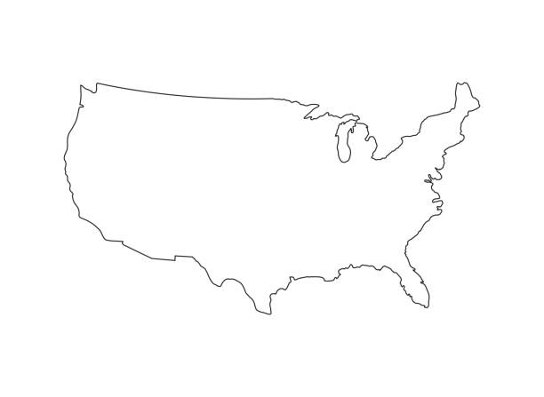 ilustraciones, imágenes clip art, dibujos animados e iconos de stock de mapa de estados unidos similar en blanco aislado sobre fondo blanco. país de estados unidos de américa usa. plantilla vectorial usa para sitio web, diseño, portada, infografías. ilustración gráfica. - arizona map outline silhouette