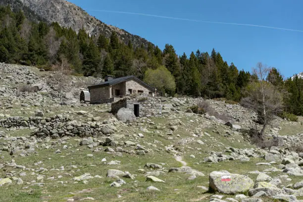 In the upper part of the Vall-de-Madriu-Perafita-Claror there are the high-altitude valleys with the mountain rivers, the alpine meadows and the forests. Font verde Escaldes Engordany, Andorra