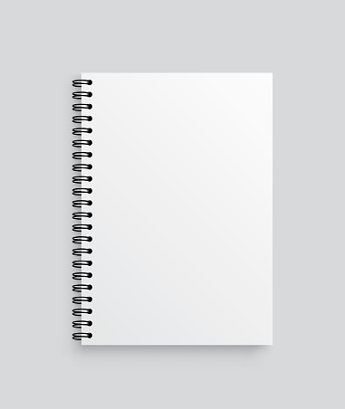 Realistic vector notebook. Front view. - stock vector.