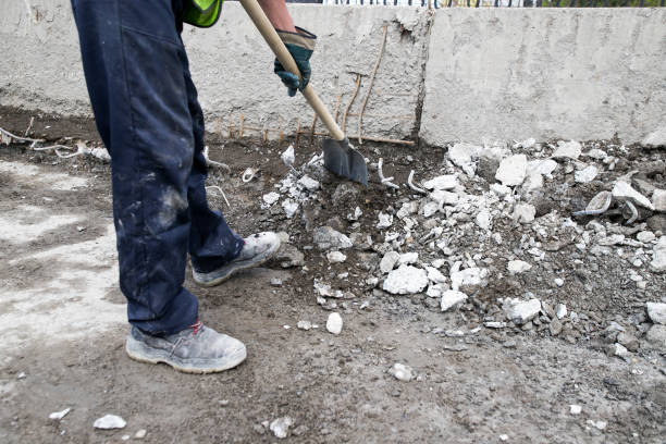 istock Industrial worker details. Male worker using jackhammer pneumatic drill machinery 1154050540