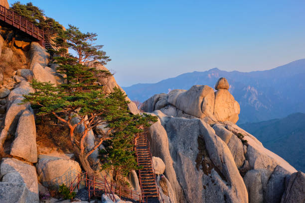 istock View from Ulsanbawi rock peak on sunset. Seoraksan National Park, South Corea 1154055892