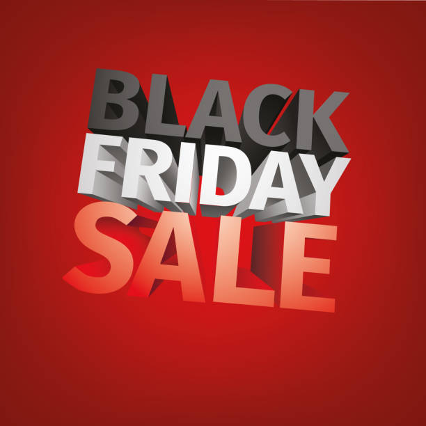 istock Black friday sale gold lettering. Holiday shopping. Red background. Vector illustration. Black balloons. 1154056038