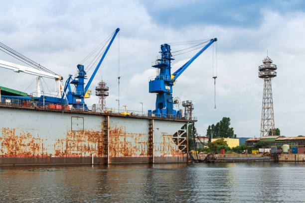 istock Old rusty dry dock of Varna 1154059333