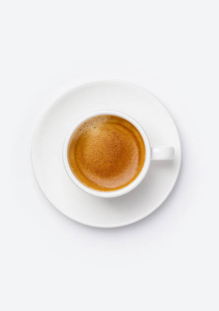 istock Cup of coffee on white background, top view 1154065231