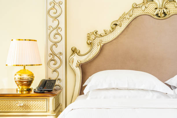 istock Beautiful luxury comfortable white pillow on bed decoration in bedroom 1154065322