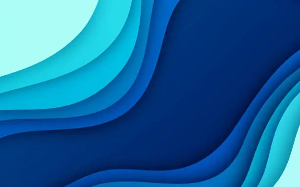 Vector illustration of Blue Depth Gradient Abstract Background