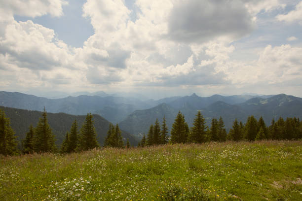 istock Mountain view panorama from Setzberg mountain, Bavaria, Germany 1154066164