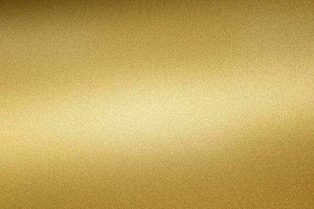 istock Glowing gold steel tube surface, abstract texture background 1154066362