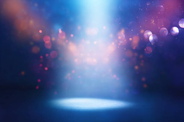 istock abstract dark concentrate floor scene with mist or fog, spotlight, glitter light bokeh for display 1154069201