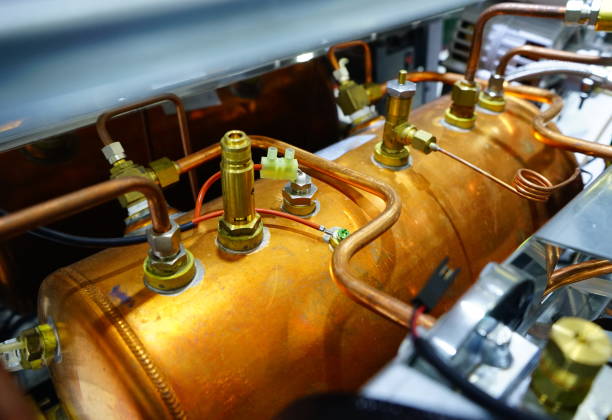 istock Copper Boiler with espresso mchine 1154070182