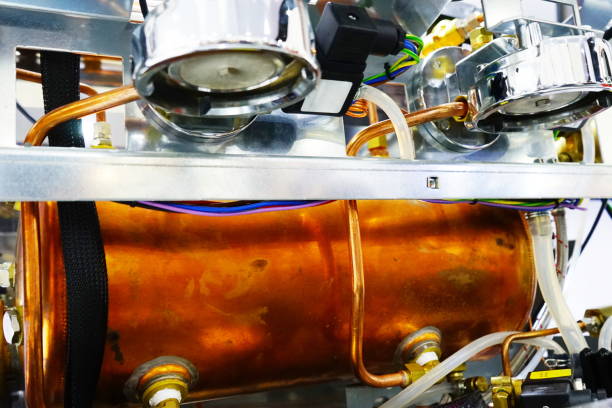 istock Copper Boiler with espresso mchine 1154070197