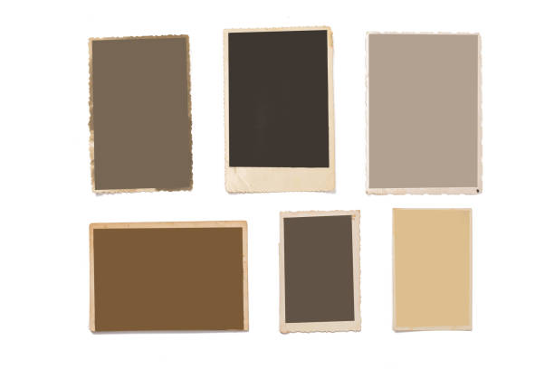 starý fotorámeček. vintage papír. retro karta - roztrhaný fotky - stock snímky, obrázky a fotky