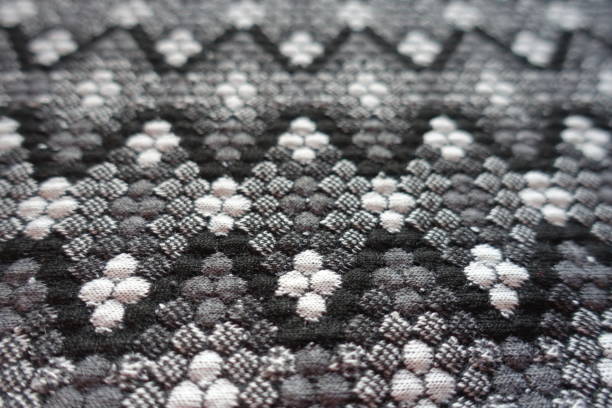 istock Macro of thick grey cotton fabric with geometric pattern 1154073212