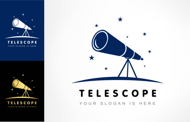 teleskop-vektor - astronomie stock-grafiken, -clipart, -cartoons und -symbole