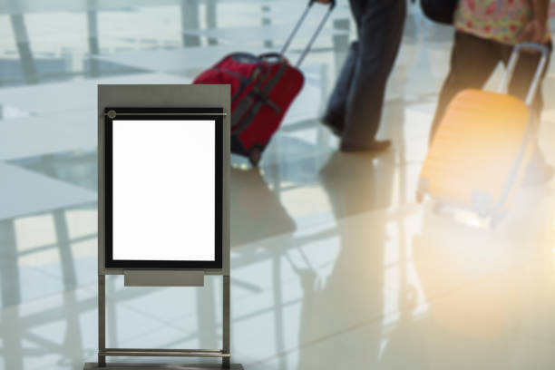 istock Blank billboard At Airport,Empty advertising billboard at aerodrome 1154080363