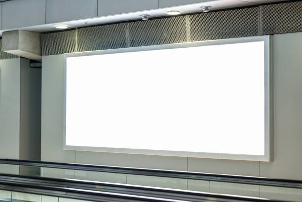 istock Blank billboard At Airport,Empty advertising billboard at aerodrome 1154080395