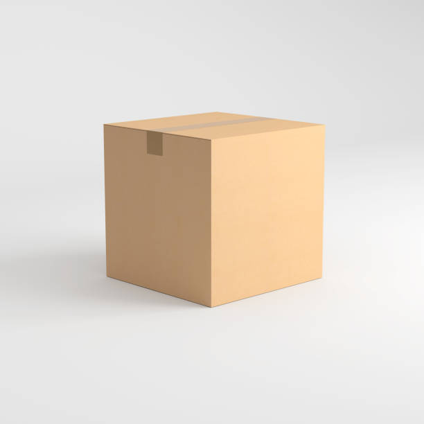 Paper box mockup Paper box mockup with clipping path brown box stock pictures, royalty-free photos & images