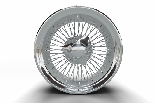 Chrome muscle car rim with spokes
