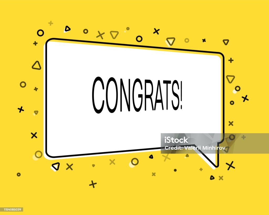 Biểu Ngữ Hình Học Với Dòng Chữ Chúc Mừng Trên Nền Màu Vàng Mẫu Cho ...