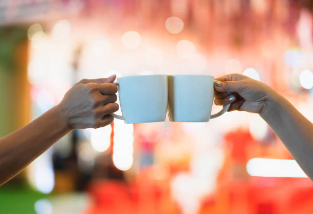 istock Portrait of hands celebration with coffee cups. 1154088036