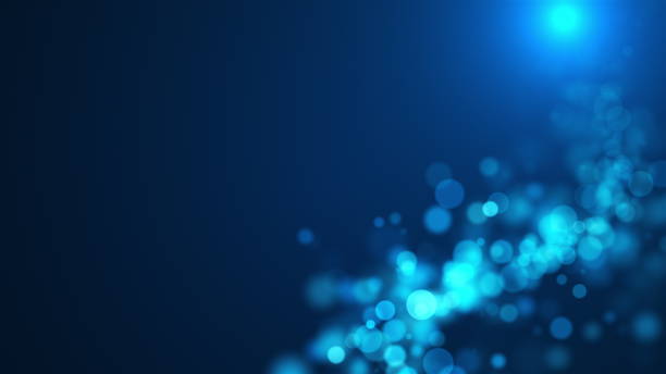 istock Beautiful blue glowing bokeh, shallow depth of field, computer generated abstract background, 3D render backdrop 1154088779