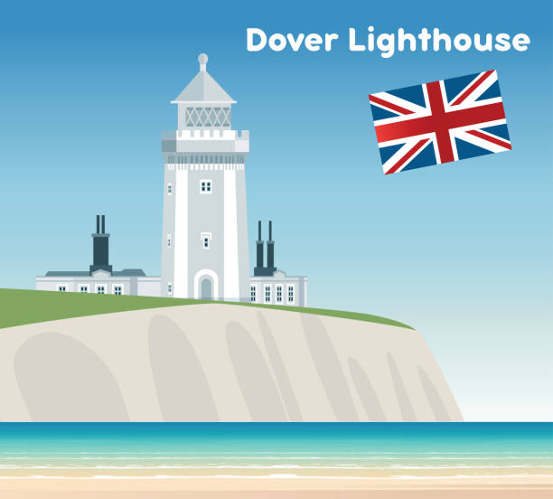 Dover lighthouse Vector Dover lighthouse north downs stock illustrations
