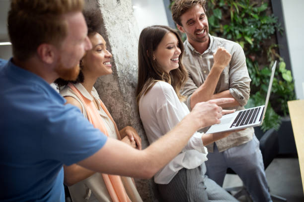 istock Business people good teamwork in office. Teamwork successful meeting workplace concept. 1154105429