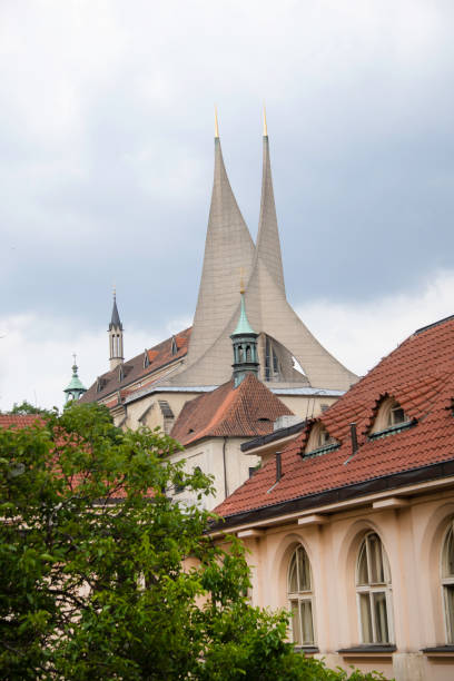 istock Spires in Prague Europe 1154109284
