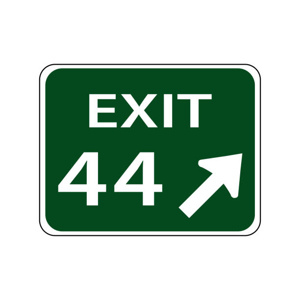 USA traffic road signs.an exit number . vector illustration USA traffic road signs.an exit number . vector illustration exit sign stock illustrations