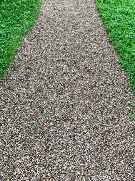istock Pebble Footpath in Garden Area 1154116223