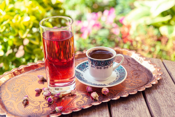 istock a cup of Turkish coffee and rose water 1154116675