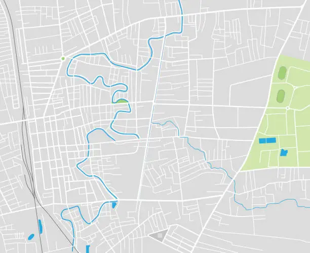 Vector illustration of Hat Yai City Map