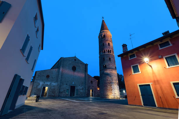 Cathedral of Caorle (Veneto Region) in the evening. Italy.
