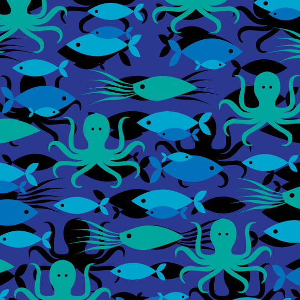 Interlocking Fish Background Printable Fish Background Illustrations, Royalty-Free Vector Graphics ...