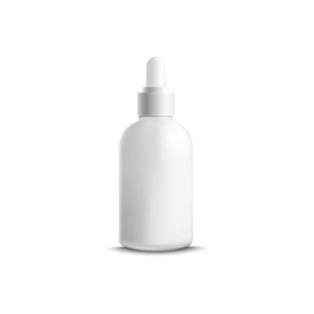 istock Cosmetic bottle for essential oil or serum with dropper mockup vector isolated. 1154126852
