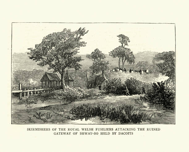 istock Third Anglo-Burmese War,  Royal Welsh Fusiliers attacking Shway-bo 1154127150