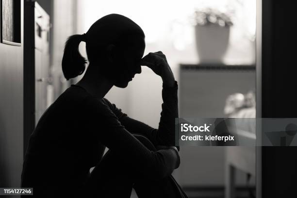 Depressed Woman Stock Photo - Download Image Now - Vulnerability, Anxiety, Women
