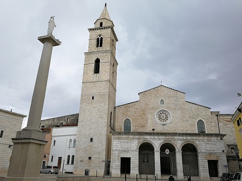 Andria, Puglia, Italy - May 19, 2019: Cathedral of Santa Maria Assunta in Cielo in Piazza del Duomo