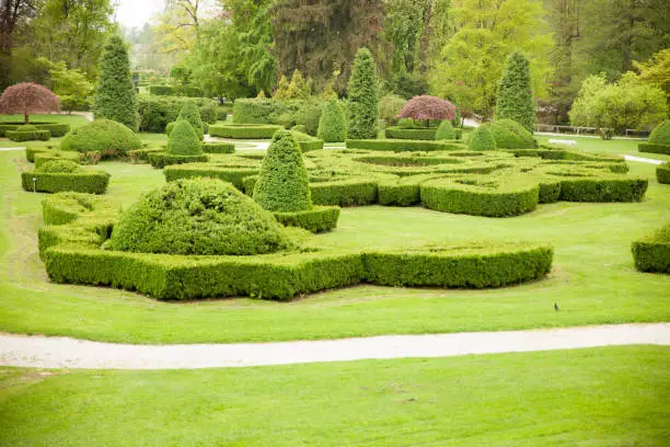 A french garden in Arboretum volÄji potok in slovenia .